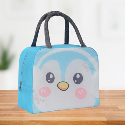 Insulated Lunch Box Bag with Aluminium Foil Insulation | Blue Colour, Penguin Design