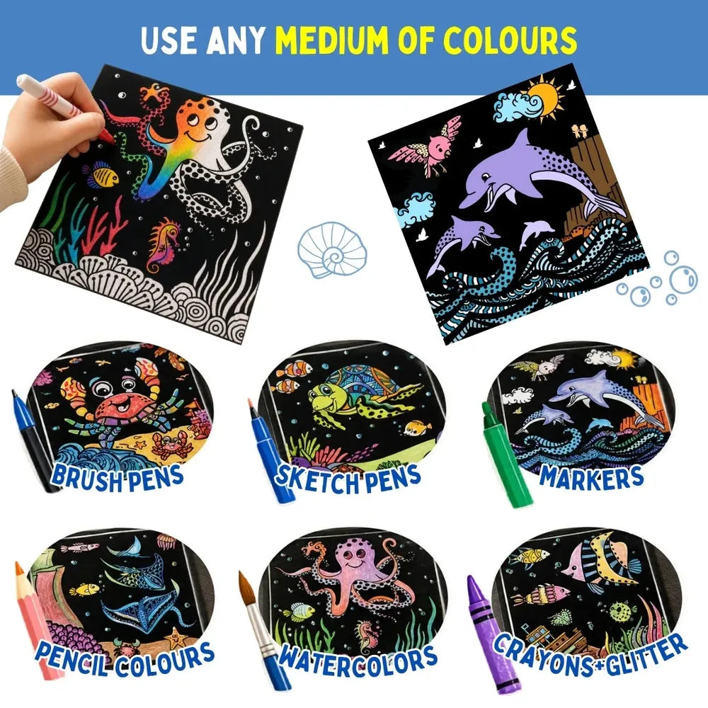 PepPlay Colour in Velvet - Ocean Life | Mess-Free Colouring Fun