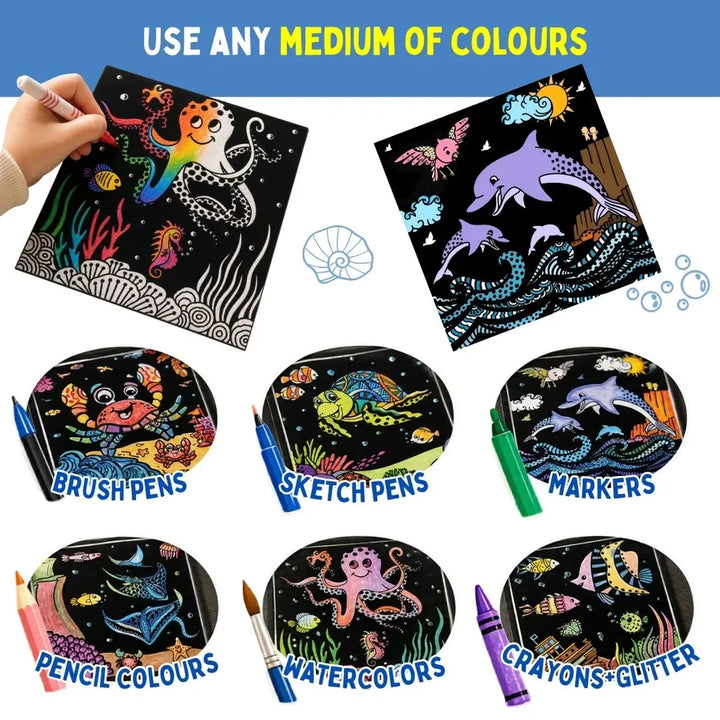 PepPlay Colour in Velvet - Ocean Life | Mess-Free Colouring Fun