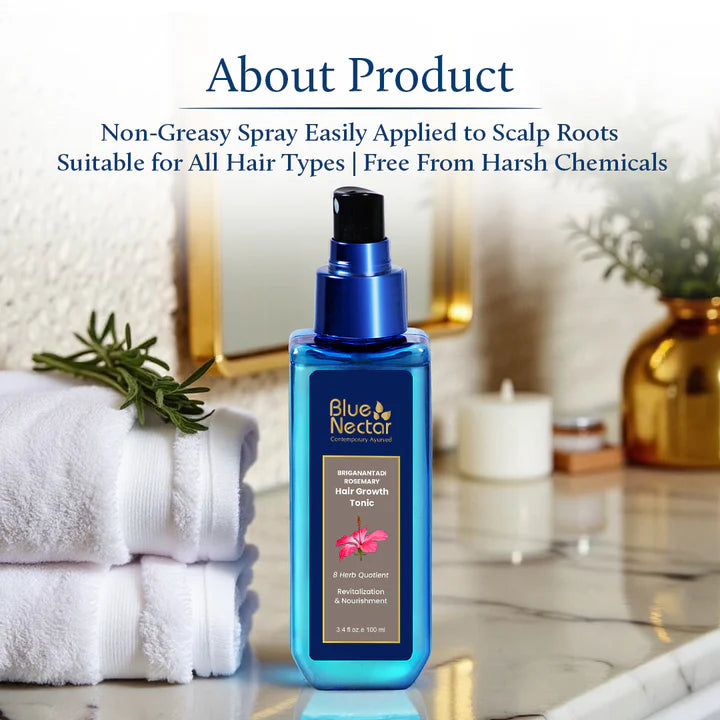 Blue Nectar Rosemary Hair Tonic for Hair Growth (8 Herbs) - 100ml