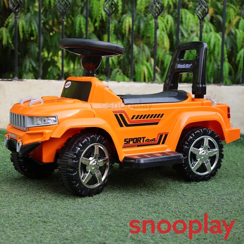 Dash Star Self Control | Battery EV HUMR Ride-On Car | Backrest, Storage Basket, Music, LED Light (1-4 Years)