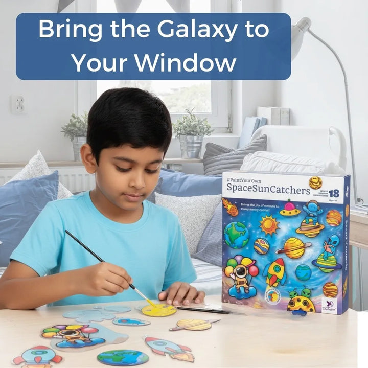 Toykraft Paint Your Own Space Suncatchers | Glass Painting Window Art Kit