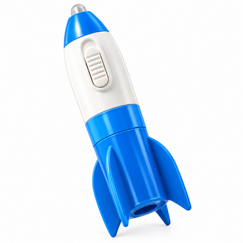 Rocket Shaped Pencil Sharpener & Eraser with Flashlight for Kids | 3-in-1 Cute School Stationery