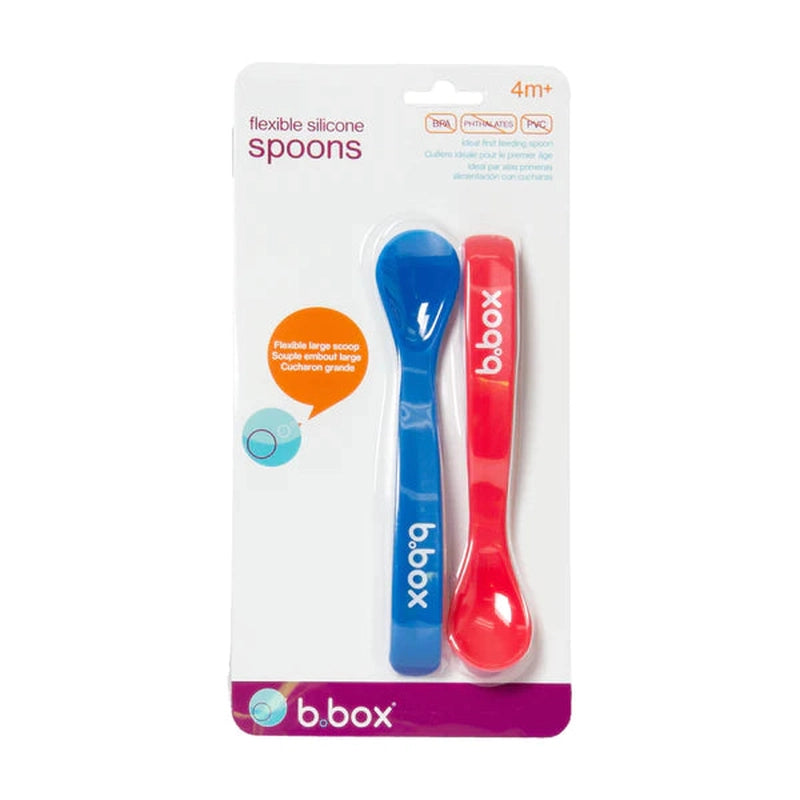 Baby Soft Bite Flexible Spoon Set of 2 Red Blue
