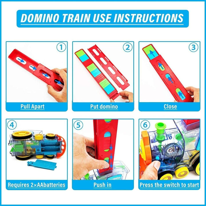 60 Pcs Domino Rally Train Toy Set with Lights and Sounds