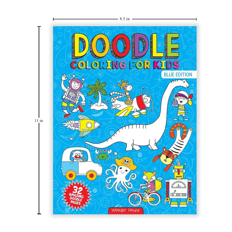 Doodle Coloring For Kids - Blue Edition