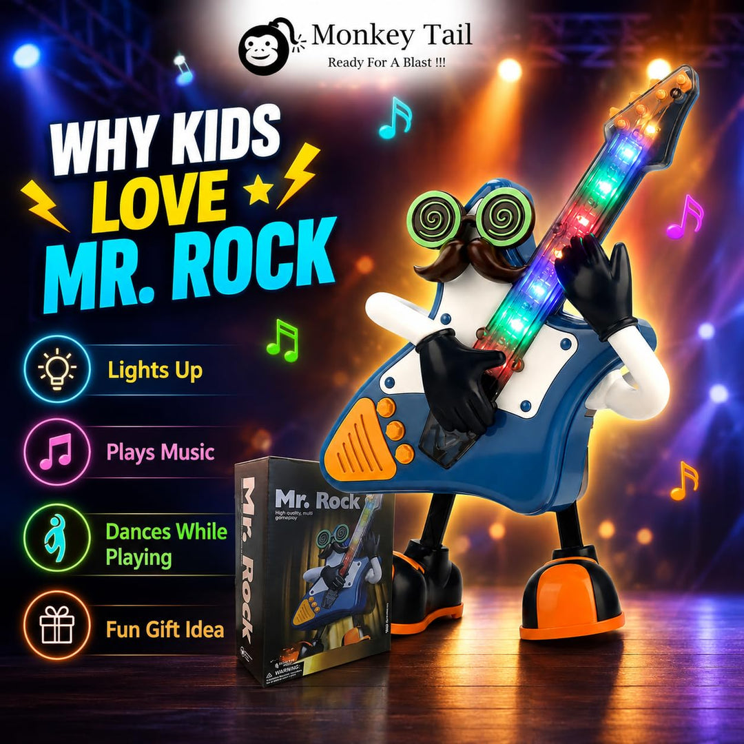 ToyBoi Mr. Rock Dancing Guitar Toy with Light & Music | Musical Moving Guitar Toy for Kids