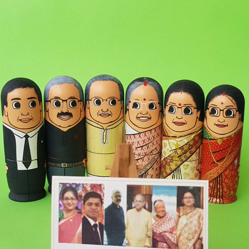 Personalised Wooden Companion Dolls (Set of 6) - COD Not Available