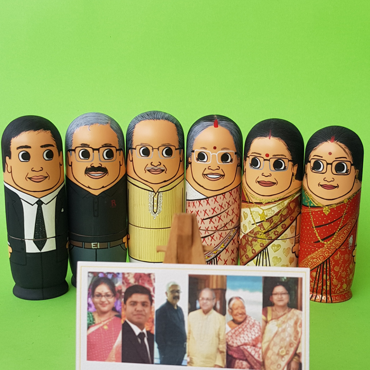 Personalised Wooden Companion Dolls (Set of 6) - COD Not Available