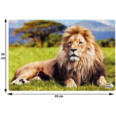 Lion on the Grass Wooden Jigsaw Puzzle, 252 Pieces