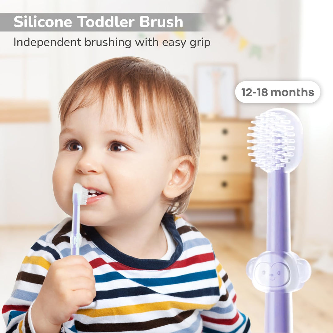 R for Rabbit Tiny Smiles Pixie Purple Toothbrush Set – 3-in-1 Oral Care for Babies