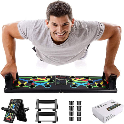 Fitfix 14 in 1 Foldable Push-Up Board | Multi-Function Push Up Bracket Rack Dips Exercise Tool