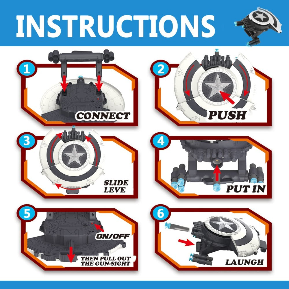 Shield Blaster Shots Projectile Launcher with 6 Darts