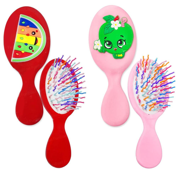 FunBlast Hair Comb & Brush Set for Girls | Cute Cartoon Kawaii Hair Brush Set | 2 Pieces | Assorted Colours