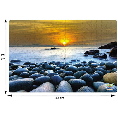 Beautiful Sunrise At Rock Beach Wooden Jigsaw Puzzle, 252 Pieces