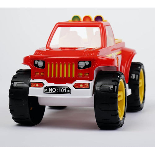 UA Toys Indo Fire Friction Powered Fire Rescue Truck Toy for Kids- Red