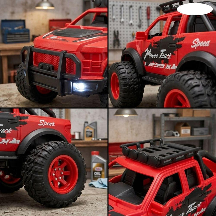 FunBlast Off-Road Toy Cars for Kids | Mini Pull-Back Monster Trucks with Big Wheels- Red