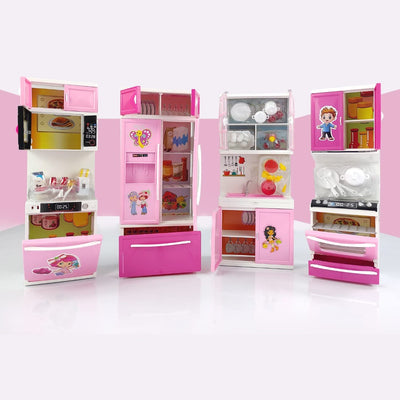 Home Kitchen Pretend Play Set with Light and Music | Four Compartments - Assorted Colours