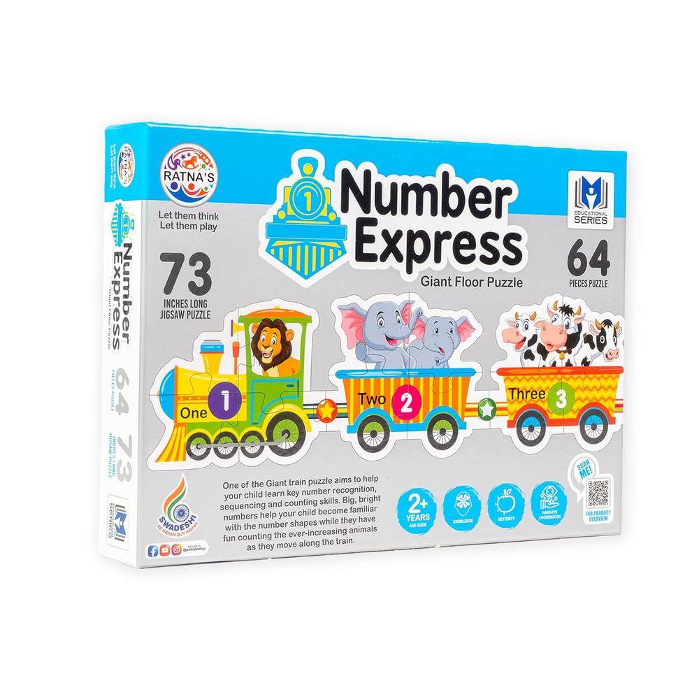 Ratna's Number Express -Giant Floor Puzzle | 64 Pieces