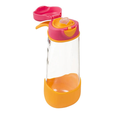 Tritan Sport Spout Drink Bottle 600ml Strawberry Shake Pink Orange