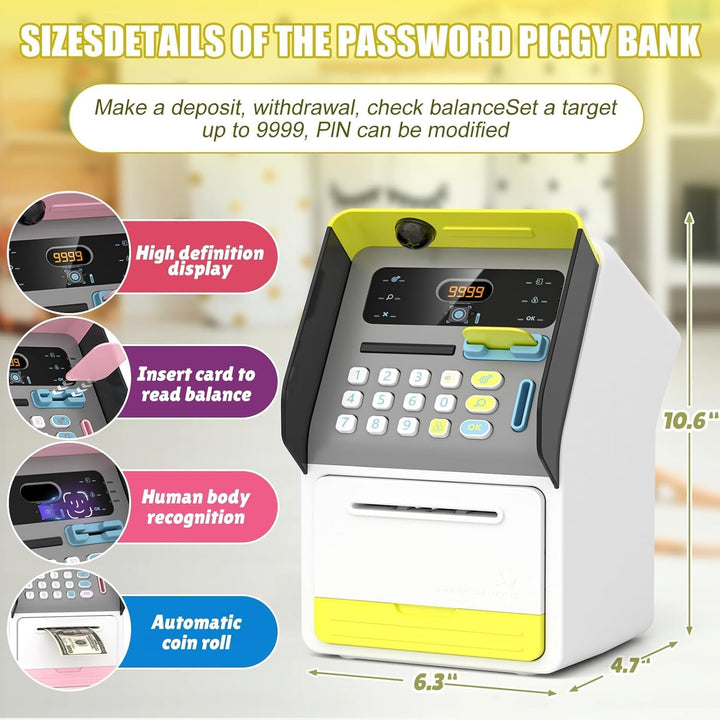Lumo Brilliant Toys Face Recognition ATM Piggy Bank for Kids with Debit Card | Talking ATM Machine