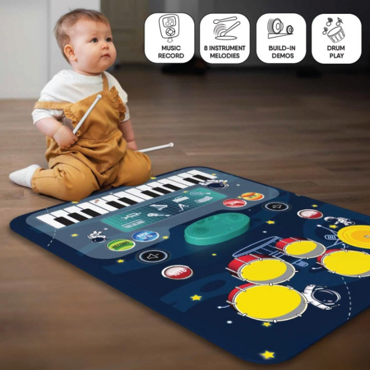 Planet Tunes 2 in 1 Musical Playmat with 8 Instrument Melodies & 24 Piano Keys (9 Months-3 Years)