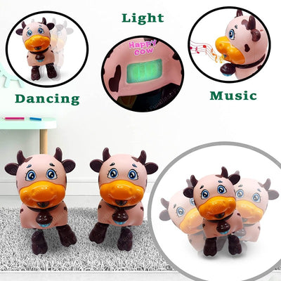 Moving and Dancing Cow Toy with Flashing Lights and Sound