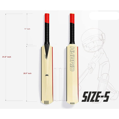 Jaspo Hybrid Composite Hard Plastic Cricket Bat Size 5 | (PU Filled Inside) | 6-11 Years