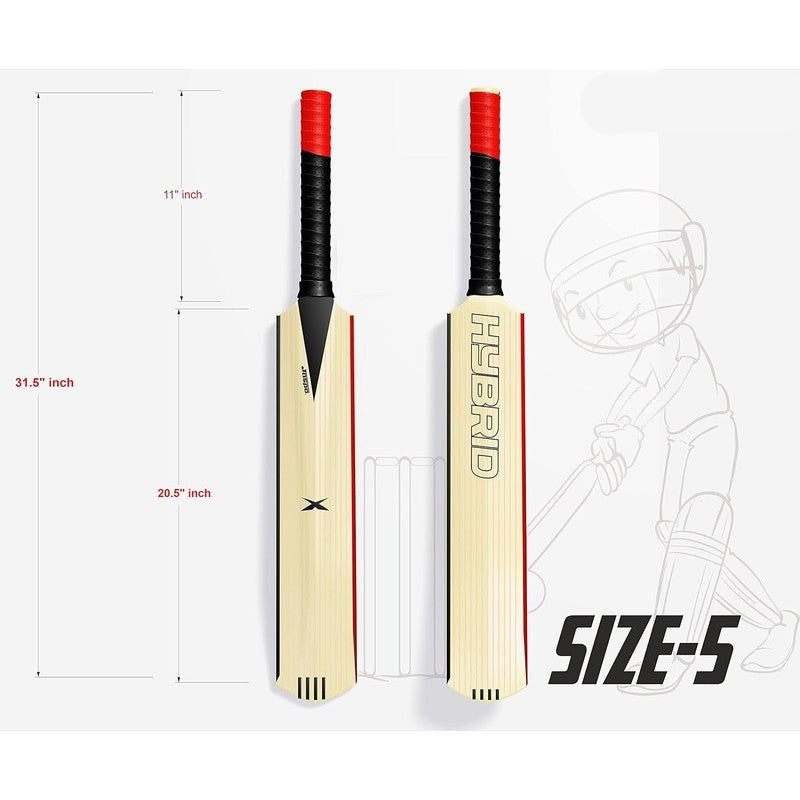 Jaspo Hybrid Composite Hard Plastic Cricket Bat (Bat with a Ball) Size 5 | (PU Filled Inside) | 12+ Years