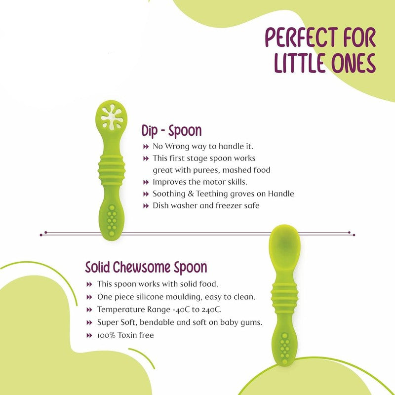 Silicone Spoon for Feeding Infant and Toddlers | Pack of 2 | Smushy