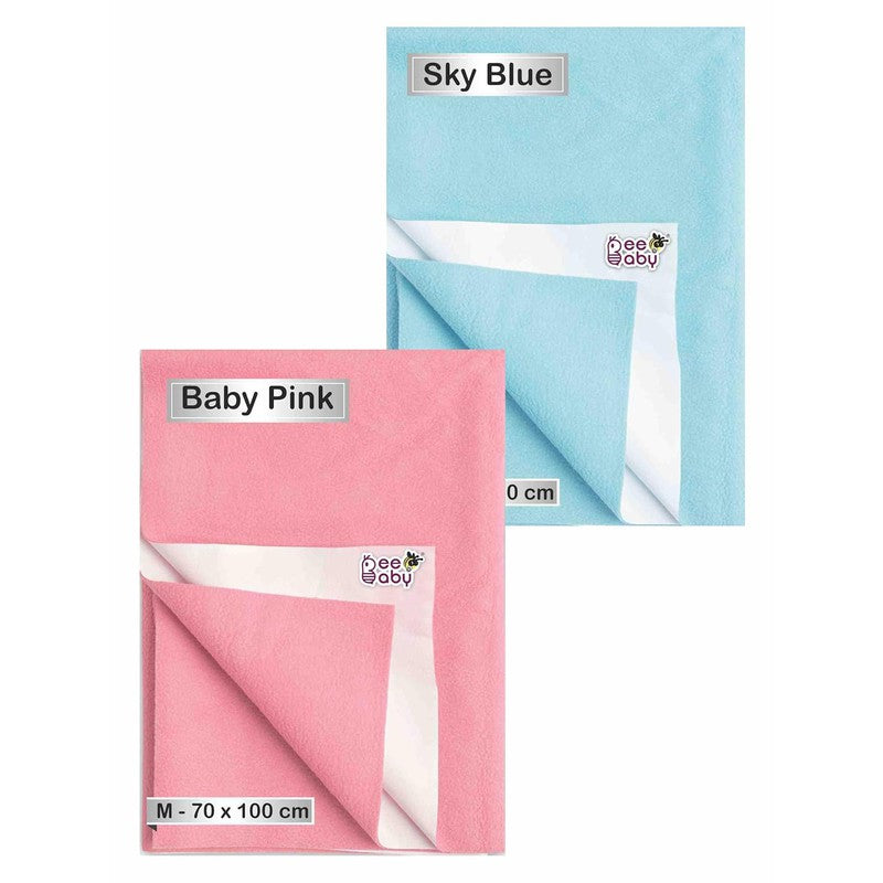 Waterproof Quick Dry Sheets for Baby | Medium Size | Soft Fleece Baby Bed Protector | Pack of 2