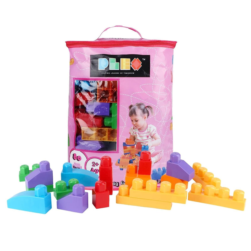 Building Blocks Bag Pack (80 Pieces) - Pink