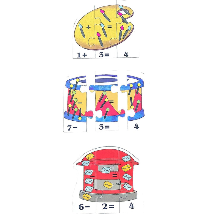 Fun with Sums-Addition & Subtraction (30 Self-correcting Three Piece Puzzles)