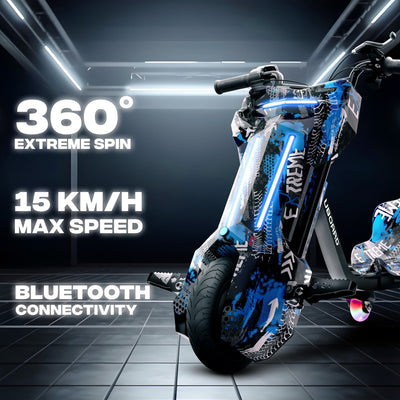 Tygatec T9 3 Wheel Electric 360 Drift Scooter for Kids and Adults With Led Light and Bluetooth - COD Not Available