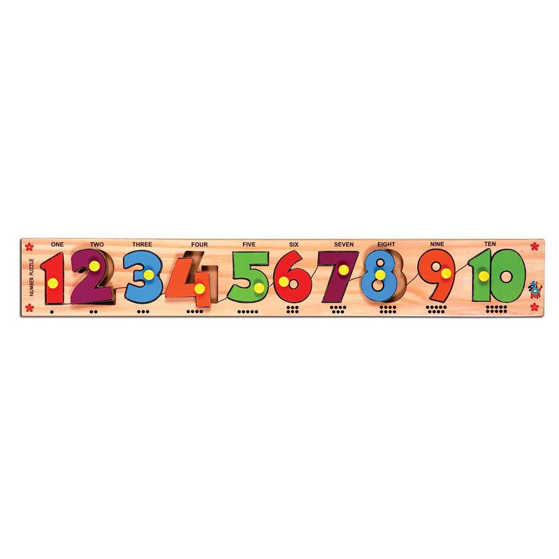 Number Strip Puzzle (1-10) with Knobs