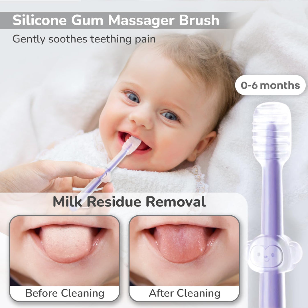 R for Rabbit Tiny Smiles Pixie Purple Toothbrush Set – 3-in-1 Oral Care for Babies