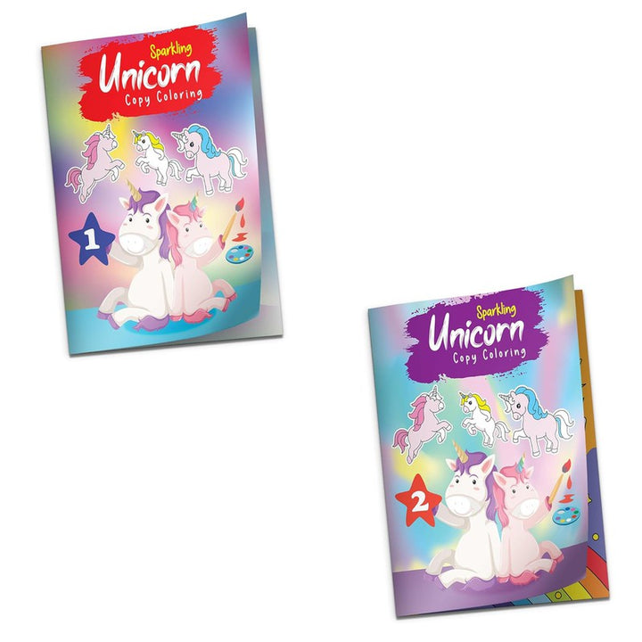 Sparkling Unicorn Copy Coloring Book - Set Of 2