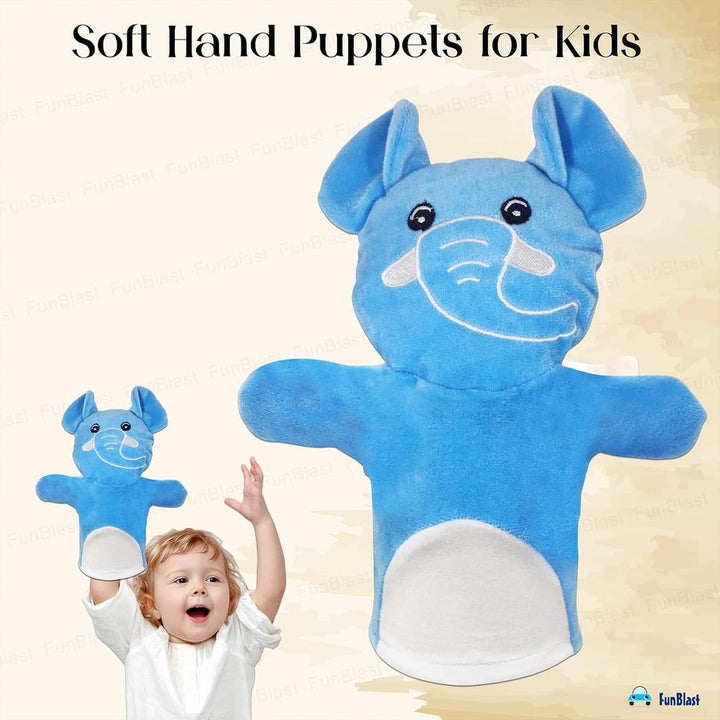 FunBlast Elephant Hand Puppet for Kids | Soft Plush Animal Puppet for Storytelling & Role Play
