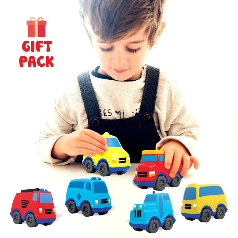 Original Funskool Giggles Mini Vehicle City Series Push and Go Toys (Pack of 6)