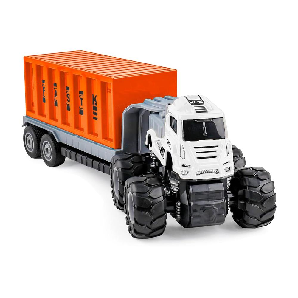 FunBlast Container Truck Toy | 1:43 Scale – Die-Cast Metal | Push & Go Friction Power Truck for Kids