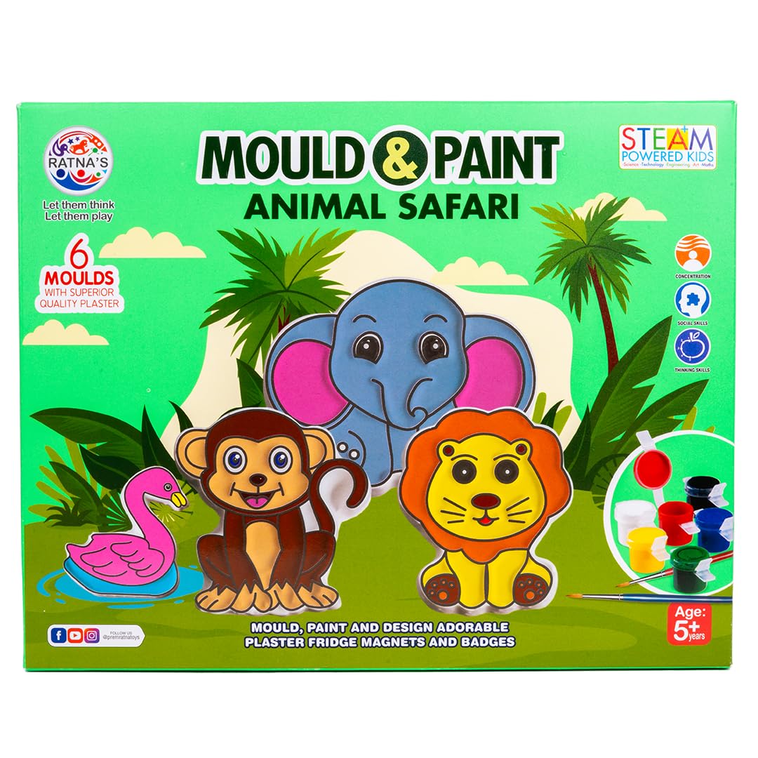 Ratna's Mould & Paint- Animal Safari I DIY Art & Craft Kit