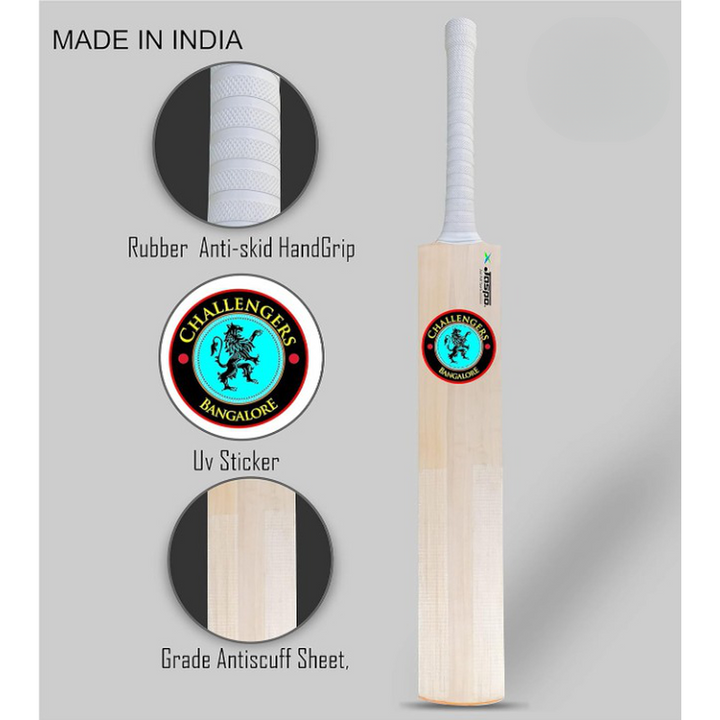 Jaspo Club Craze Kashmir Willow Wood Cricket Bat (Short Handle) | Full Size (Grade 1) | 12+ Years