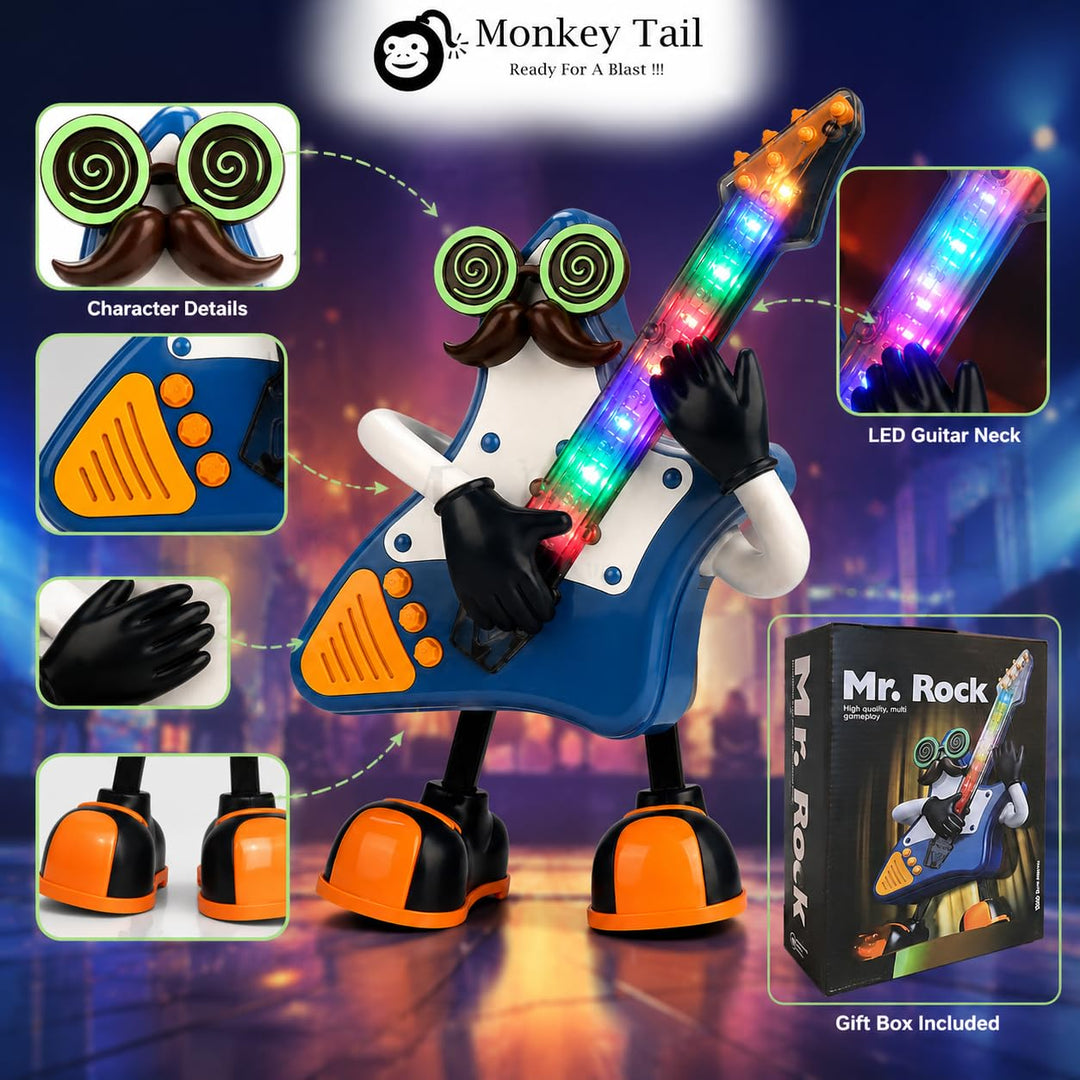 ToyBoi Mr. Rock Dancing Guitar Toy with Light & Music | Musical Moving Guitar Toy for Kids