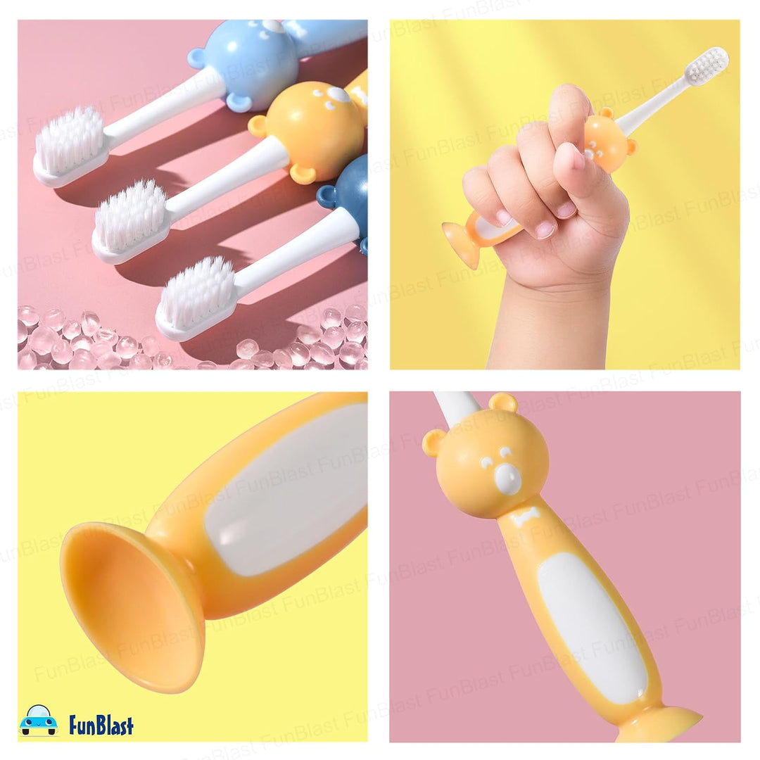 FunBlast Kids Toothbrush | Soft PBT Bristle Manual Toothbrush for Children | Set of 3