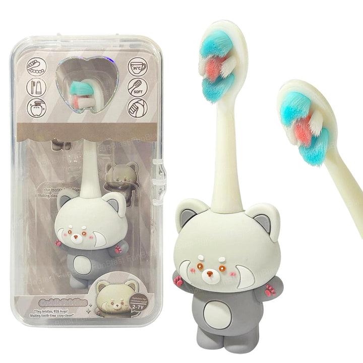 FunBlast Fox Kids Toothbrush | Extra Soft Microfiber Bristles Cartoon Animal Manual Toothbrush for Kids