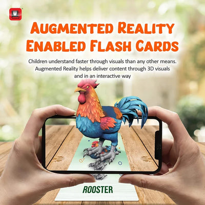 Augmented Reality 3D Cards - Farm Animals | Fruits | Vegetables | Professions | 80 Cards