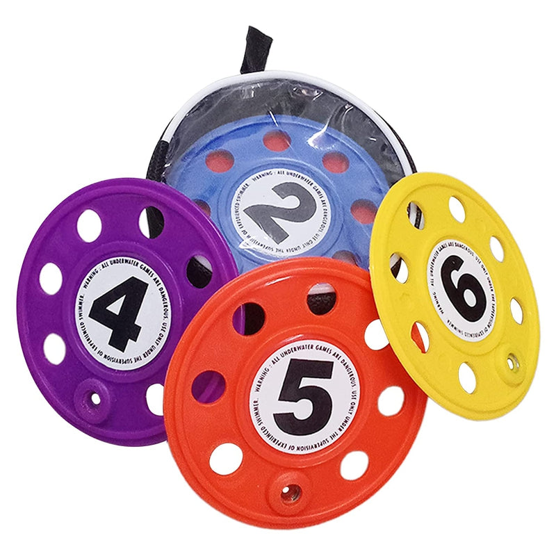 Fitfix Diving Discs with Numbers (Set of 6) | For Swimming Pool and Water Fun Activities