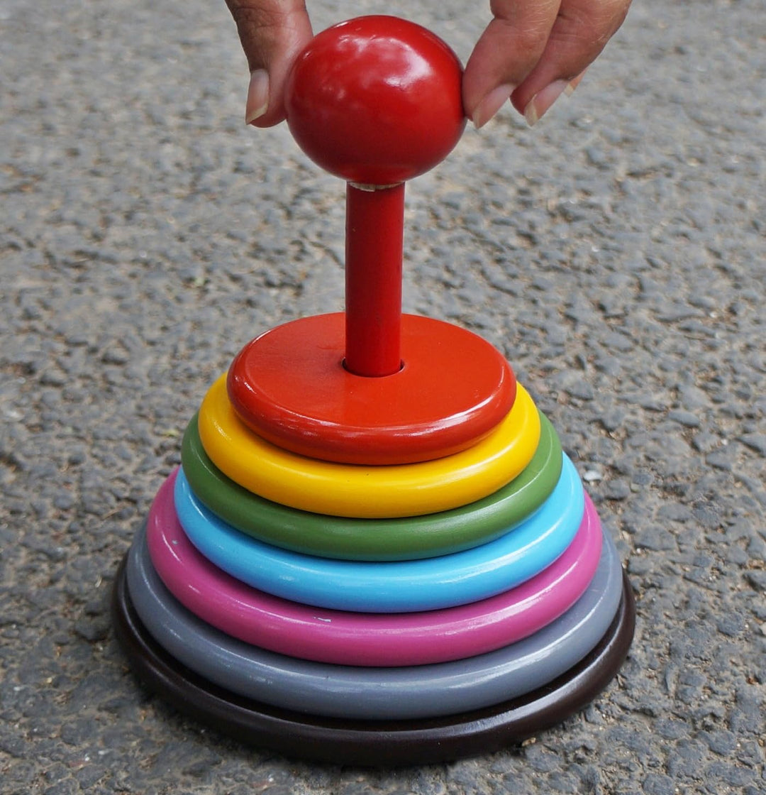 MUREN Wooden Lagori Pitthu – Seven Tiles | Traditional Indian Game Set