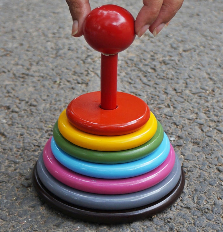MUREN Wooden Lagori Pitthu – Seven Tiles | Traditional Indian Game Set