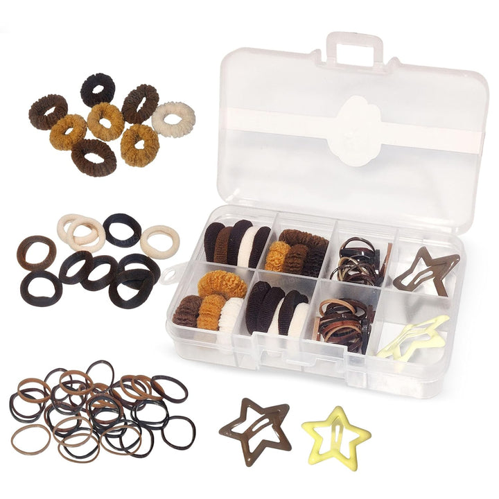 FunBlast Hair Accessories Set for Girls | Colourful Elastic Hair Ties & Hair Clips for Kids, Teens & Women | 56 Pieces